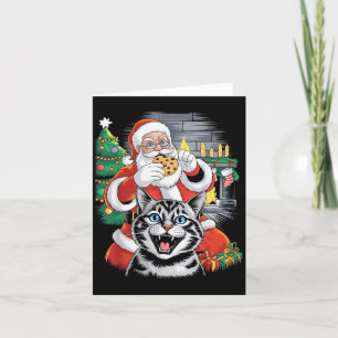 Funny Cat Selfie Santa Christmas Men Women Kids Ca Card