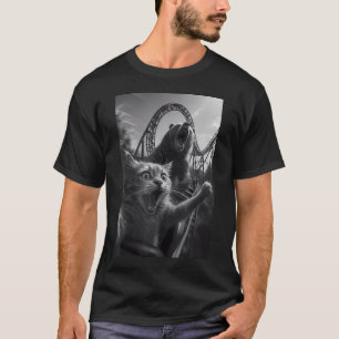 Funny Cat Selfie Top With Bear Roller