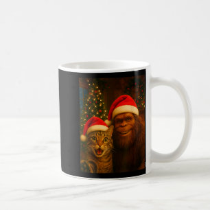 Funny Cat Selfie With Bigfoot Christmas Sasquatch  Coffee Mug