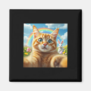 Funny Cat Selfie With Bunny Cute Easter Day Cat Ph Magnet
