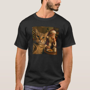 Funny Cat Selfie with Santa Claus Christmas Meme P T-Shirt