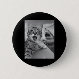 Funny Cat Selfie With Shark 2 Inch Round Button