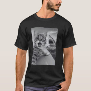 Funny Cat Selfie with Shark T-Shirt