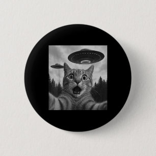 Funny Cat Selfie With Ufos 2 Inch Round Button