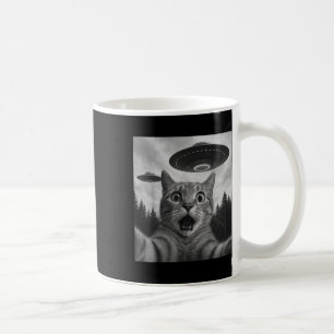 Funny Cat Selfie With Ufos Coffee Mug