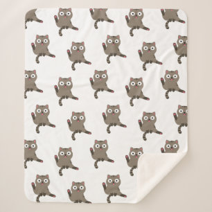 Funny Cat Sherpa Blanket