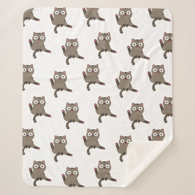 Funny Cat Sherpa Blanket (Front)