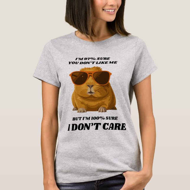 Funny Cat Shirt for Woman -  Sassy "I Don't Care" (Front)