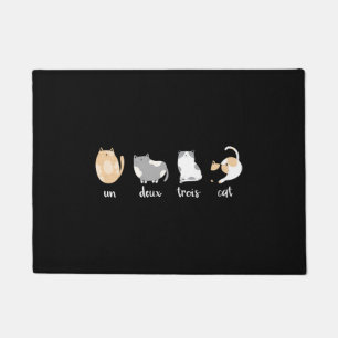 Funny Cat Shirt Un Deux Trois Cat Kitty Lover Doormat