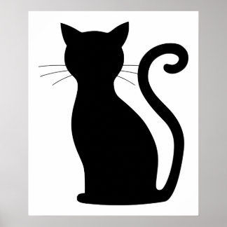 Funny Cat Silhouette Poster