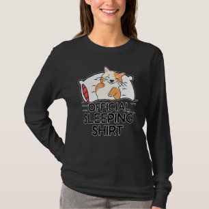 Funny Cat Sleeping Pyjamas Cute Napping Cat Paj T-Shirt