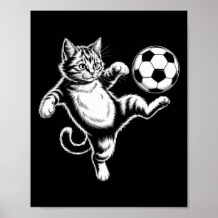 Funny Cat Soccer Ll Graphic Men Women Girls Kids Poster