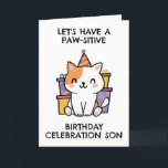 funny cat son birthday cards<br><div class="desc">Send a paw-sitively hilarious birthday card to your cat-obsessed son. This funny card is filled with cute cat puns and jokes that will have him laughing out loud. It's the perfect way to show your love for your feline-loving kid.</div>