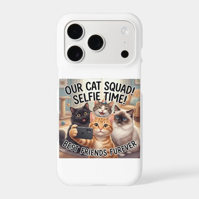 Funny Cat Squad Selfie Phone Case (Back)