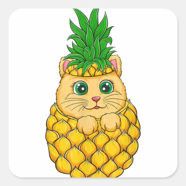 Funny Cat Squares Sticker - Cute Gift Idea (Front)