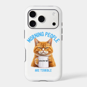 Funny Cat Sticker - Morning People Are Terrible