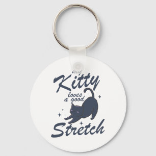 Funny Cat Stretch Shirt – Cute Kitty Yoga Gift Tee Keychain