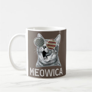 Funny Cat Sunglasses American Flag Fourth 4th Of Coffee Mug