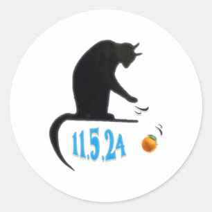 Funny Cat Swatting Orange Off Table On Election Da Classic Round Sticker