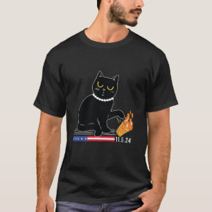 Funny Cat Swatting Orange off Table on Election Ka T-Shirt