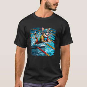 Funny Cat Swimmer Swimming Swim Coach Swimmer Cat T-Shirt
