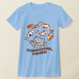 Funny Cat T-shirt - KONNICHIWA FISHES