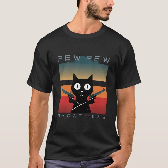 Funny Cat T-Shirt | Retro  Cat Meme Tee (Front)
