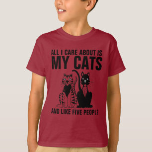 Funny Cat T-shirts for boys kids,ALL I CARE ABOUT