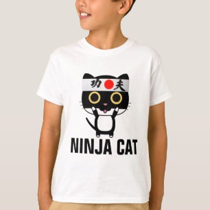 Funny cat T-shirts for boys kids NINJA CAT