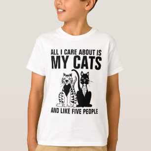 Funny Cat T-shirts for kids ,ALL I CARE ABOUT IS