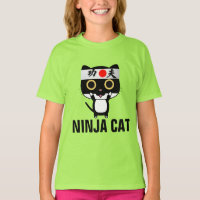 Funny cat T-shirts for kids NINJA CAT