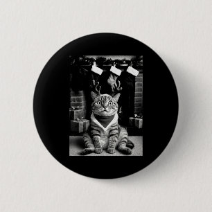 Funny Cat Taking A Selfie Christmas Xmas Pyjamas H 2 Inch Round Button