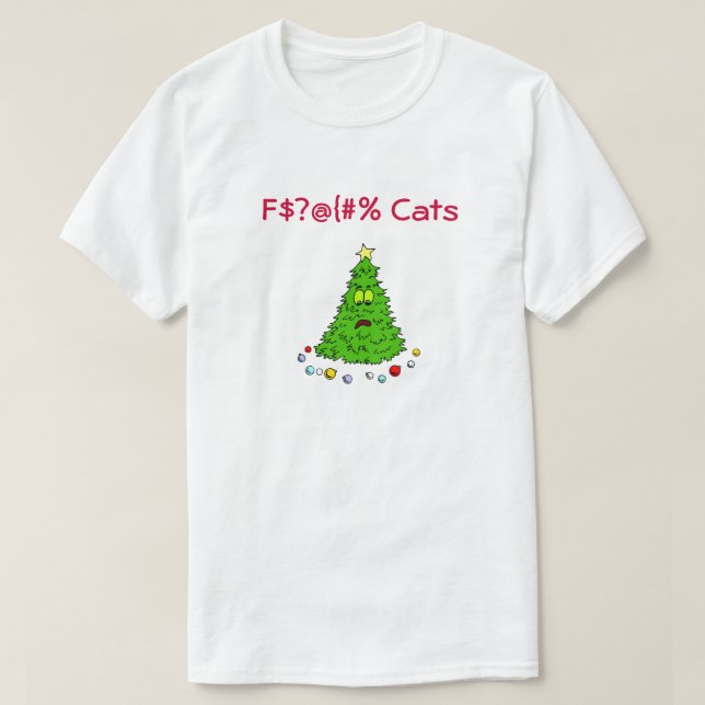 Funny Cat Theme Christmas Gift Ideas Feline Kitten T-Shirt (Design Front)