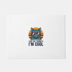 Funny Cat Thinks Im Cool Vintage Doormat