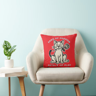 funny cat throw pillow