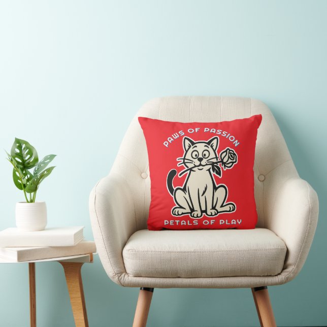 funny cat throw pillow (Chair)