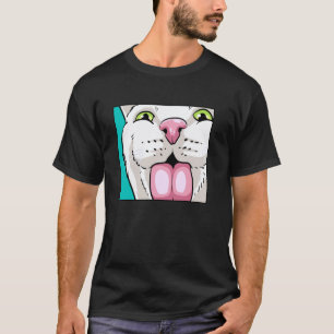 Funny Cat Tongue Out Close Up Cute Kitty Face T-Shirt