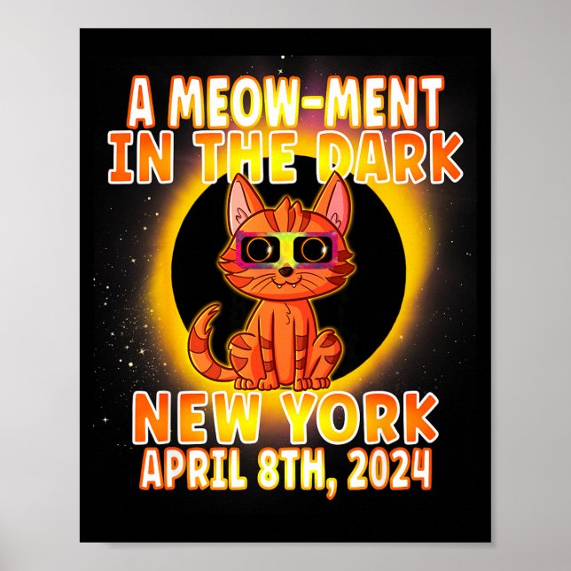 Funny Cat Total Solar Eclipse Pun Poster (Front)
