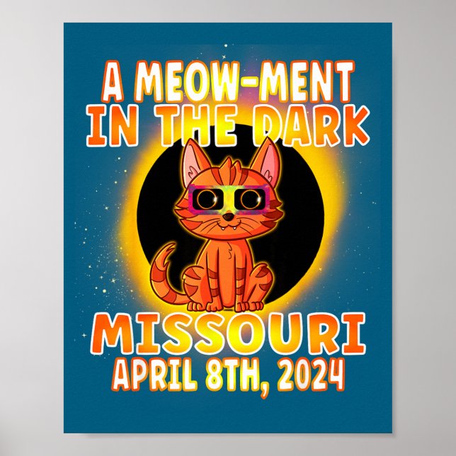 Funny Cat Total Solar Eclipse Pun Poster (Front)