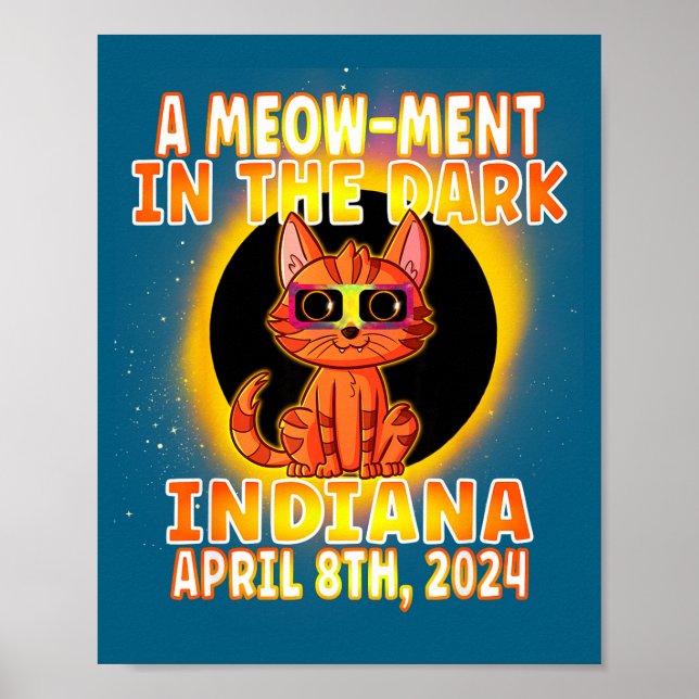 Funny Cat Total Solar Eclipse Pun Poster (Front)