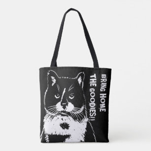 Funny cat tote bag