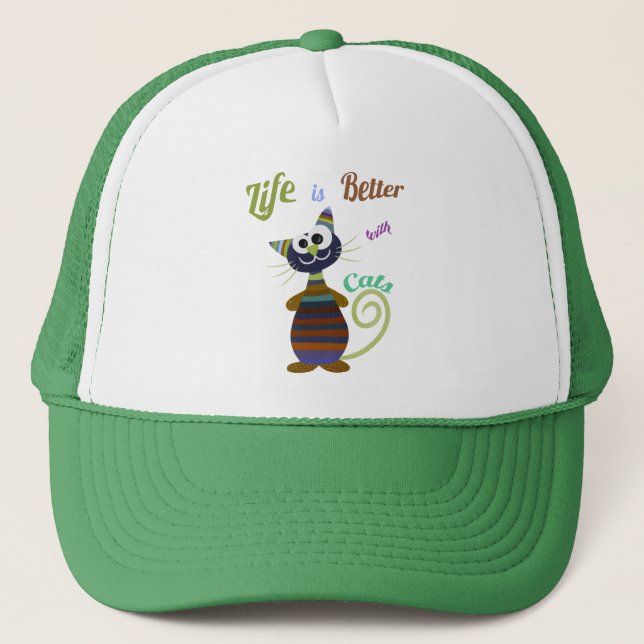 Funny cat trucker hat (Front)