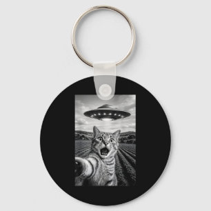 Funny Cat Ufo Alien Bengal Cat Selfie Gift Men Wom Keychain