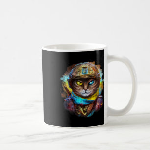 Funny Cat Ukrainian Soldier Flag Vintage Support U Coffee Mug