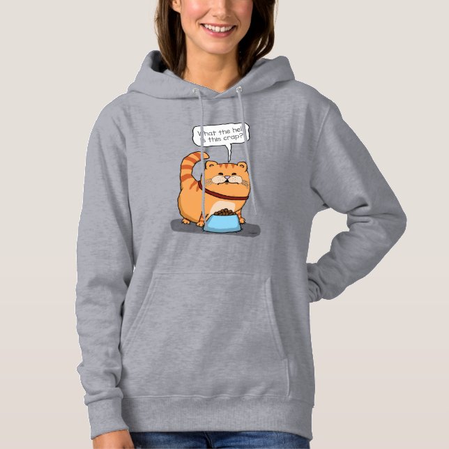 Funny Cat Unhappy With Chow Hoodie (Front)