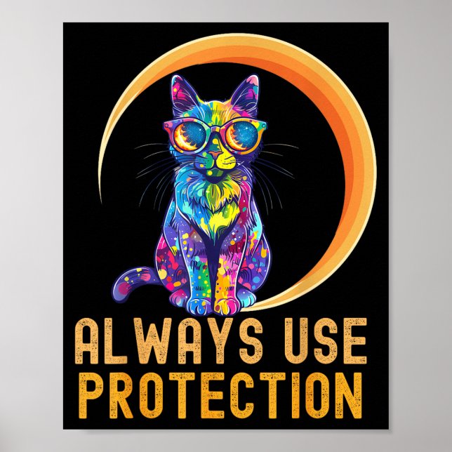 Funny Cat Usa Solar Eclipse Use Poster (Front)