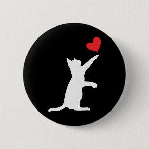 Funny Cat Valentine Cute Heart Cat Lover Valentine 2 Inch Round Button
