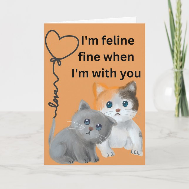 Funny Cat valentine's day cards (Front)