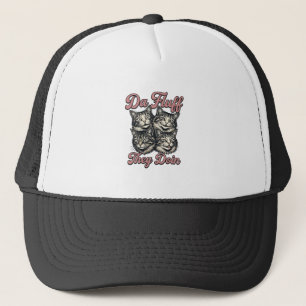 Funny Cat Vintage Engraving Da Fluff They Doin Des Trucker Hat