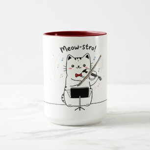 Funny Cat Violin Player Violinist Musician  Mug